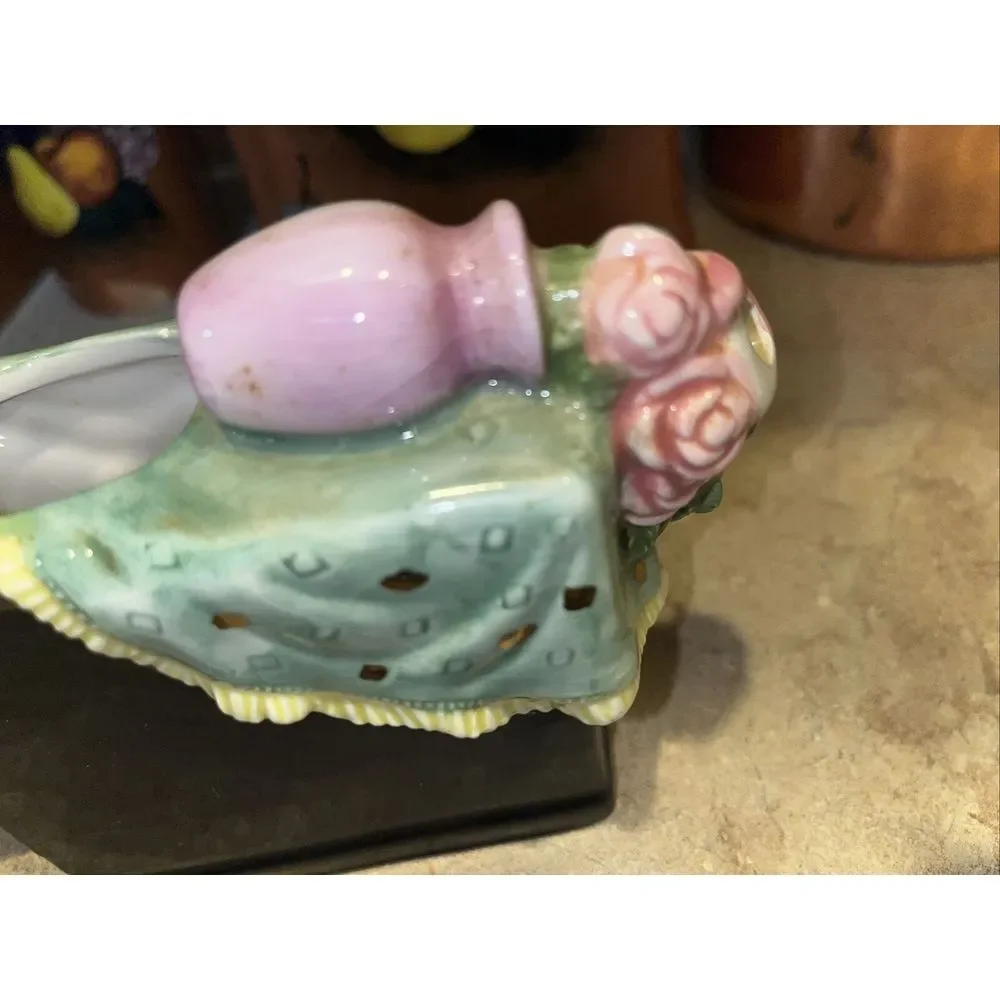 Karen Hahn Enesco Taiwan Vintage Cats On Piano Planter‎ Ceramic 1994